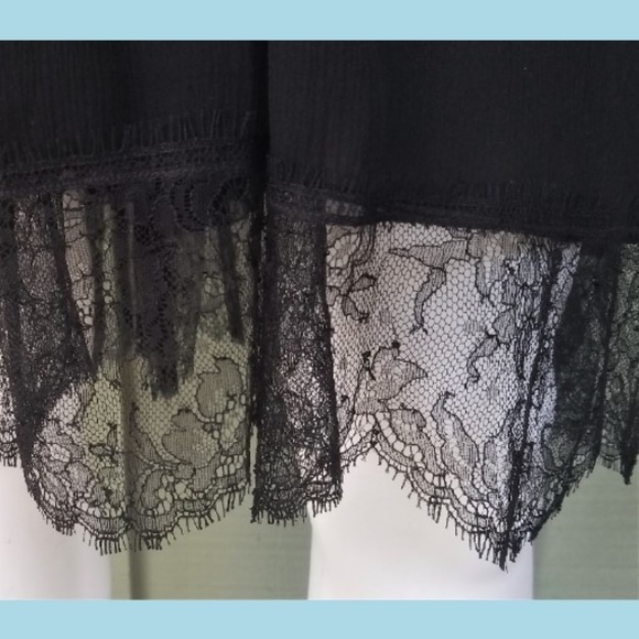 OSCAR DE LA RENTA Black Silk Chiffon Lace Dress - Picture 5 of 8